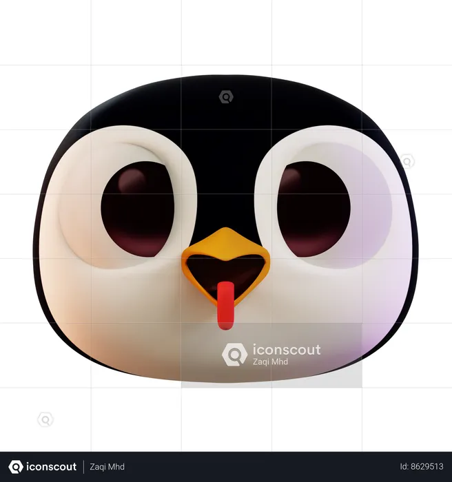 Pingouin qui tire la langue emoji Emoji 3D Icon