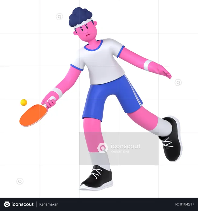 Pingpong Player  3D Illustration