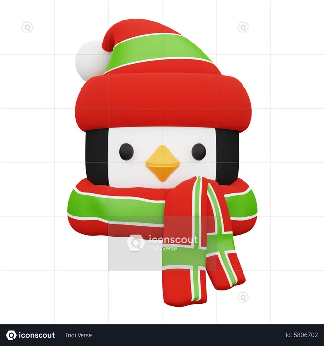 Pinguim de natal  3D Icon