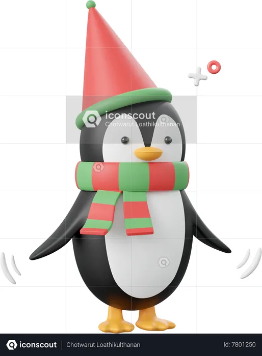 Pinguim de natal  3D Icon