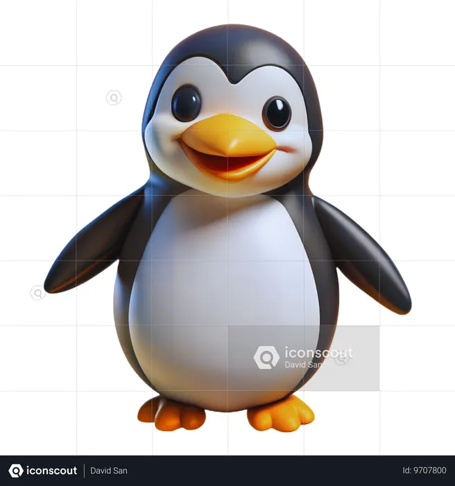 Pinguim feliz  3D Icon