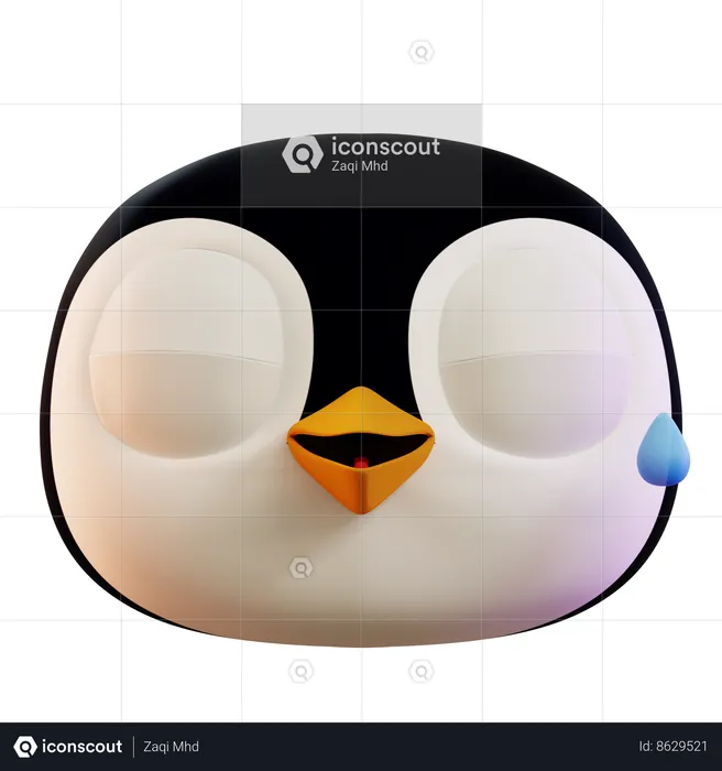 Pinguim fofo rindo Emoji 3D Icon