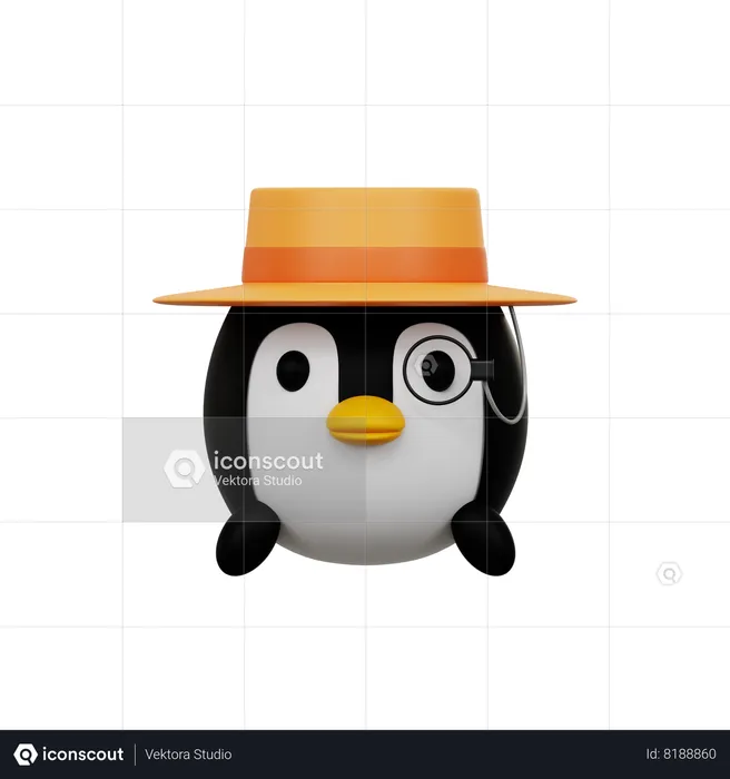 Investigador de pinguim  3D Icon