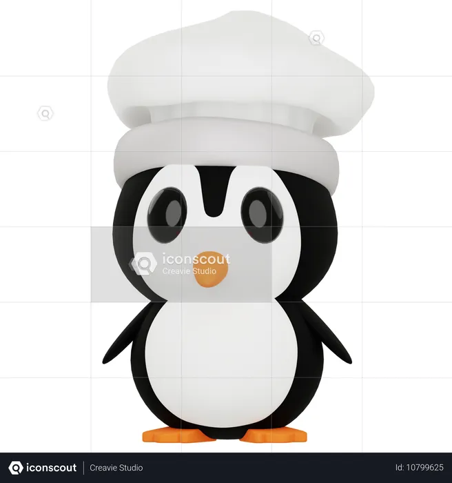 Chef pinguim  3D Icon