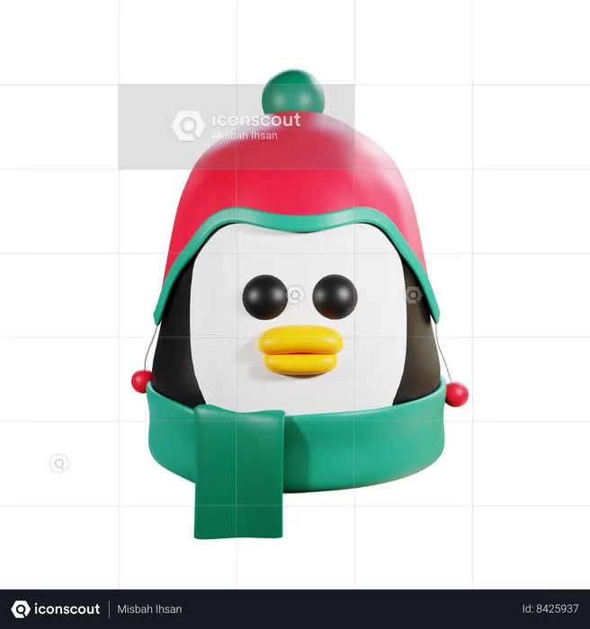 Pinguin Head  3D Icon