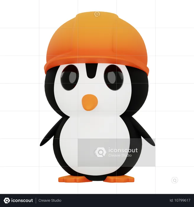 Construcción de pingüino  3D Icon