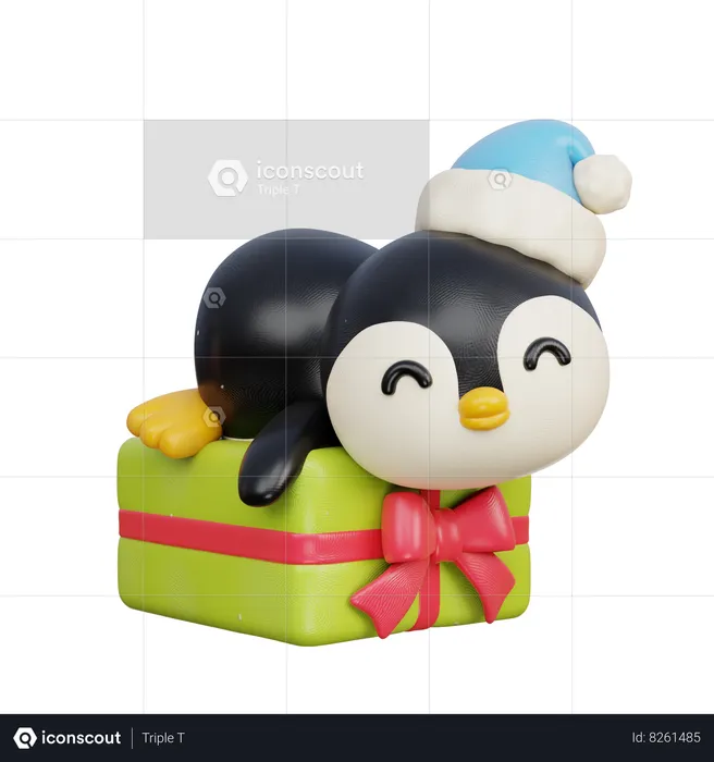 Pingüino en el presente  3D Illustration