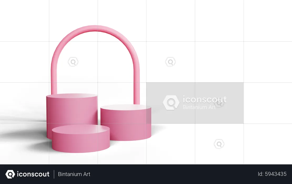 Pink Advertising Podium  3D Icon