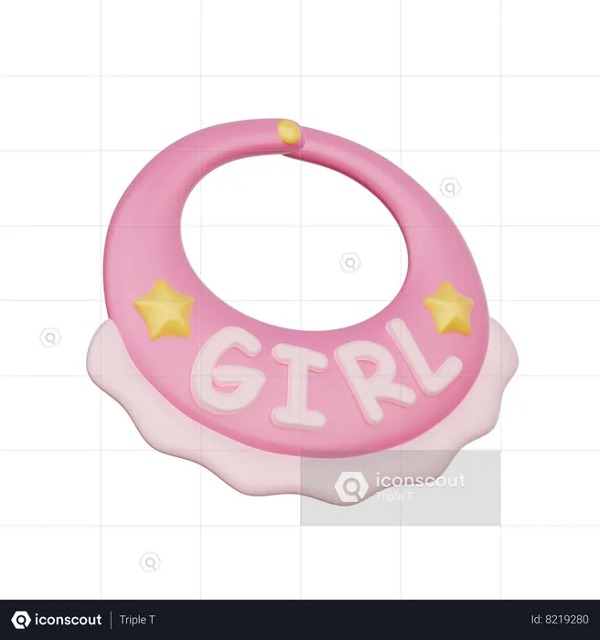 Pink Baby Bib  3D Icon
