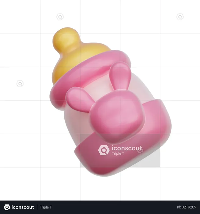 Pink Baby Bottle  3D Icon