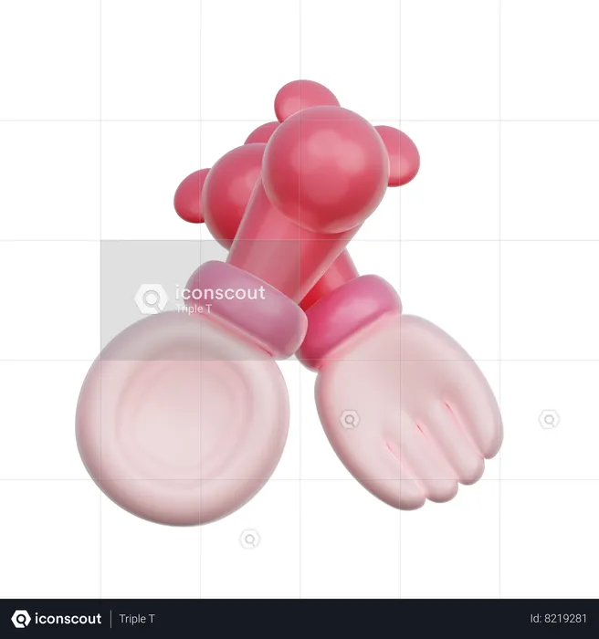 Pink Baby Fork And Spoon  3D Icon