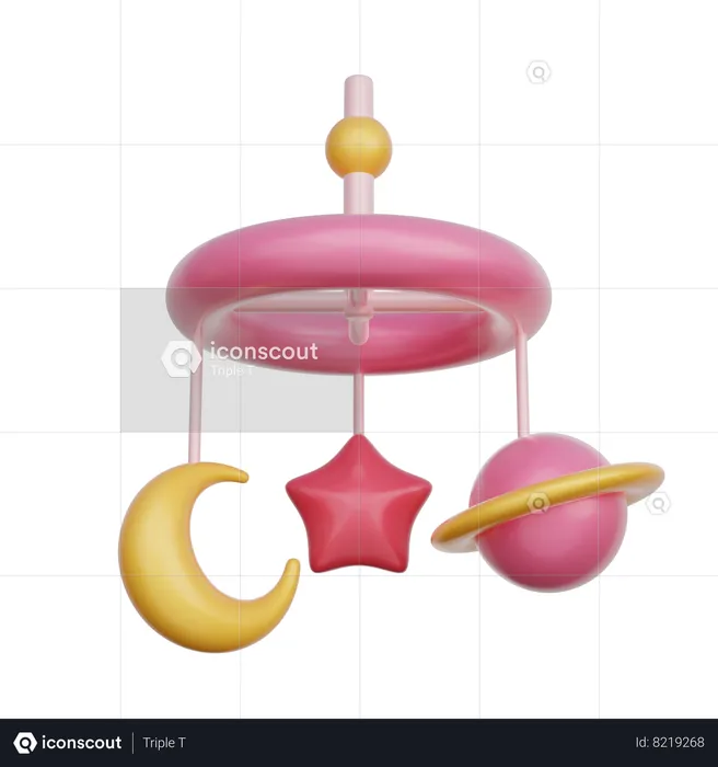 Pink Baby Mobile  3D Icon