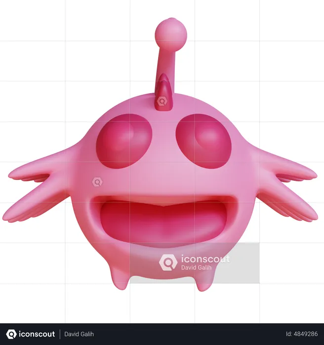 Pink Dino Monster  3D Icon