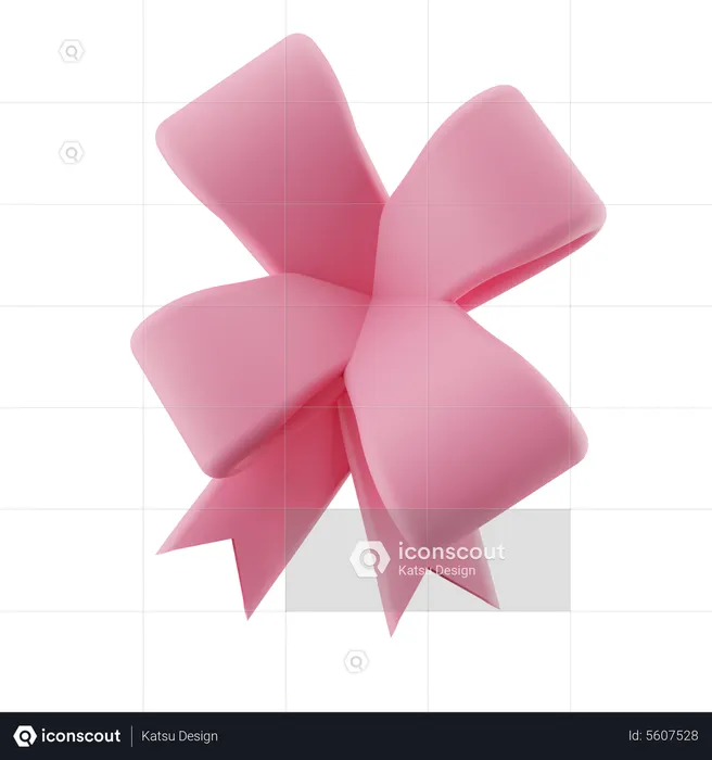 Pink Gift Ribbon  3D Icon