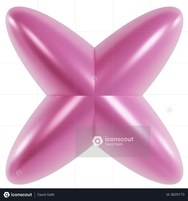 Pink Glossy Geometric Design  3D Icon