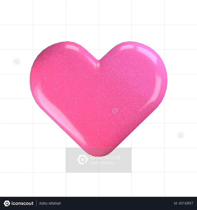 Pink Heart  3D Illustration