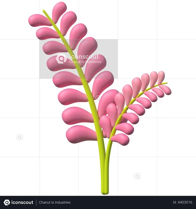 Pink Leaf  3D Illustration