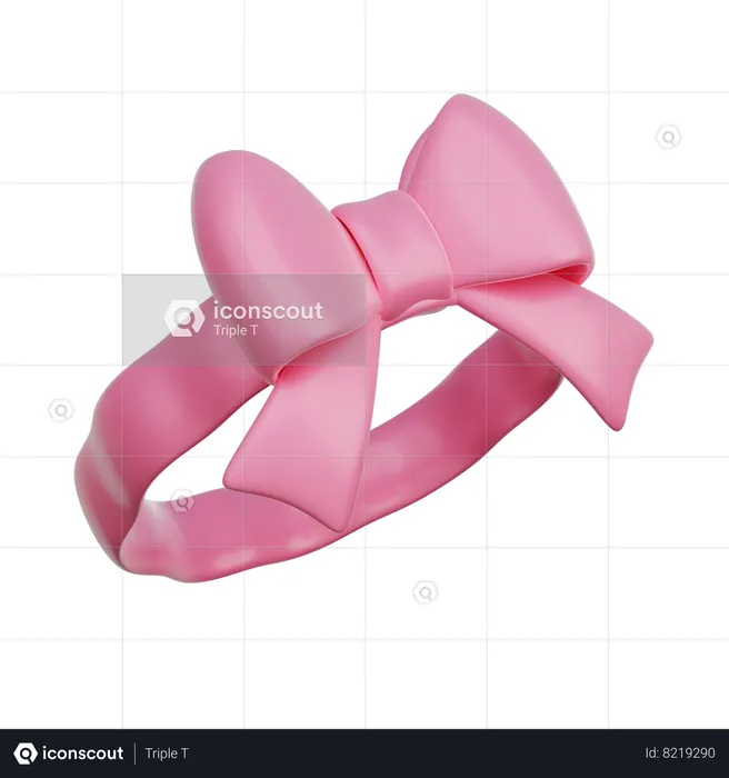 Pink Ribbon Hair Band  3D Icon