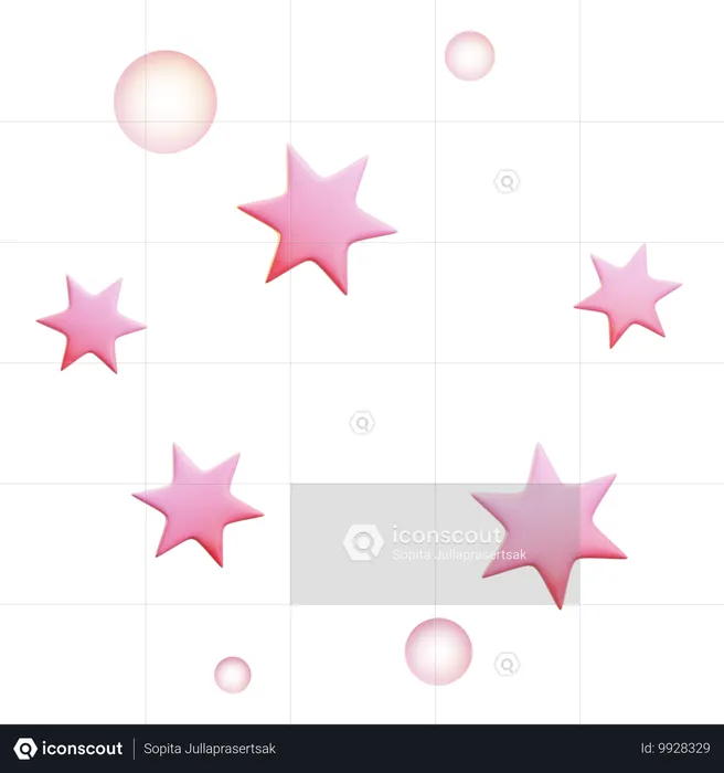 Pink Stars Emoji 3D Icon