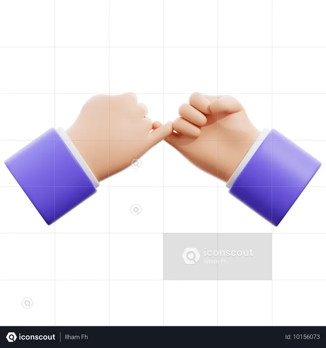 Pinky Promise Hand Gesture  3D Icon