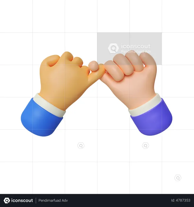 Pinky Promise Hand Gesture  3D Illustration