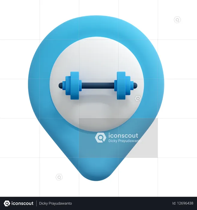 Pino de localização do haltere  3D Icon