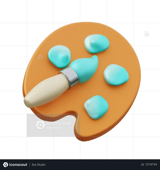 Pinsel und Farbpalette  3D Icon