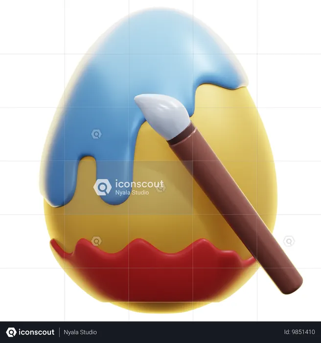 Pintando ovo de páscoa  3D Icon