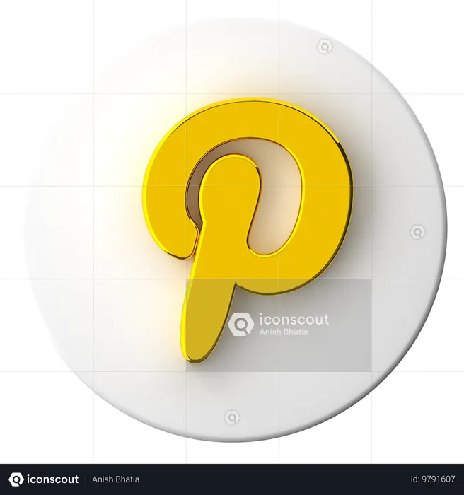 Pinterest Logo 3D Icon