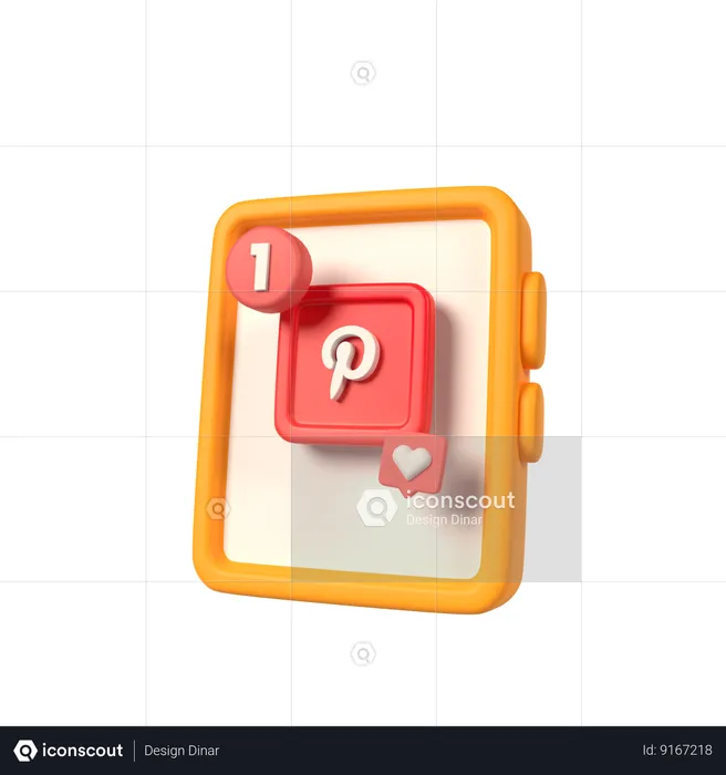 Pinterest com Hanphone Logo 3D Icon