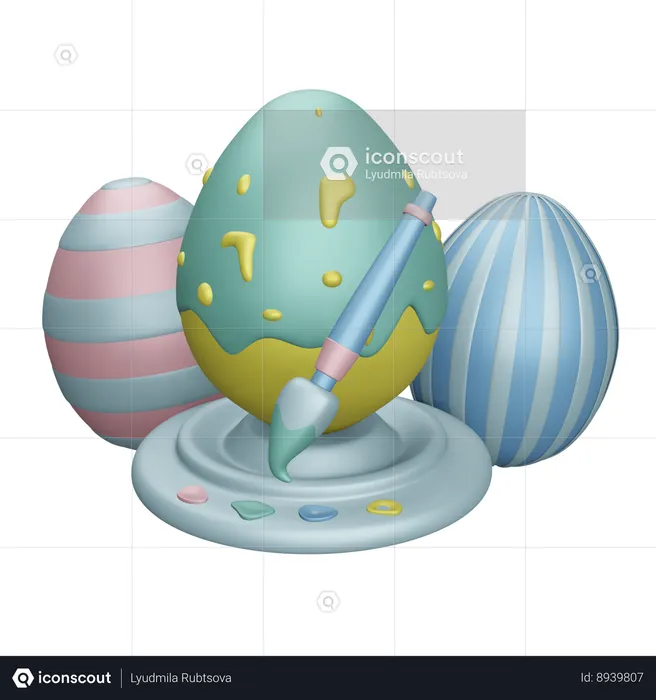 Pintando ovo  3D Icon