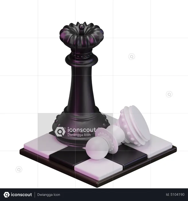 Le pion noir tue la reine blanche  3D Icon