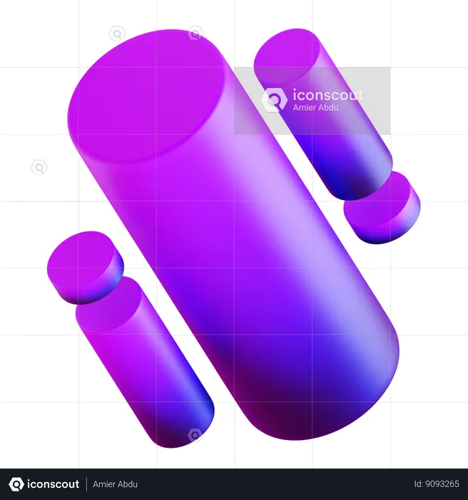 Pipe Abstract Gradient Shape  3D Icon