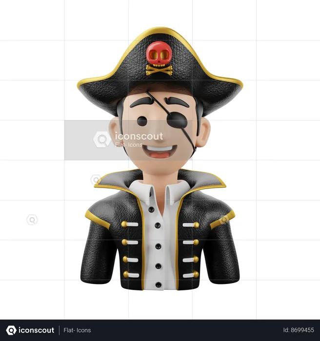 Hombre pirata  3D Icon