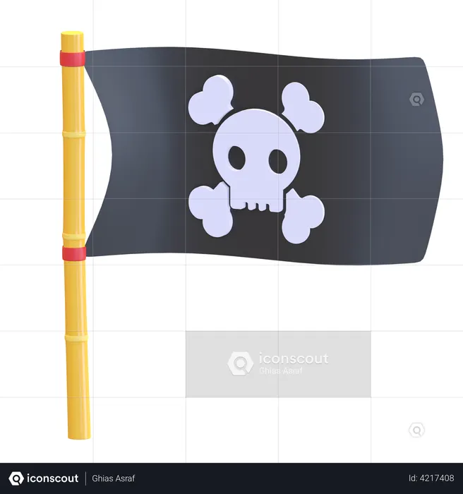 Pirate Flag  3D Illustration