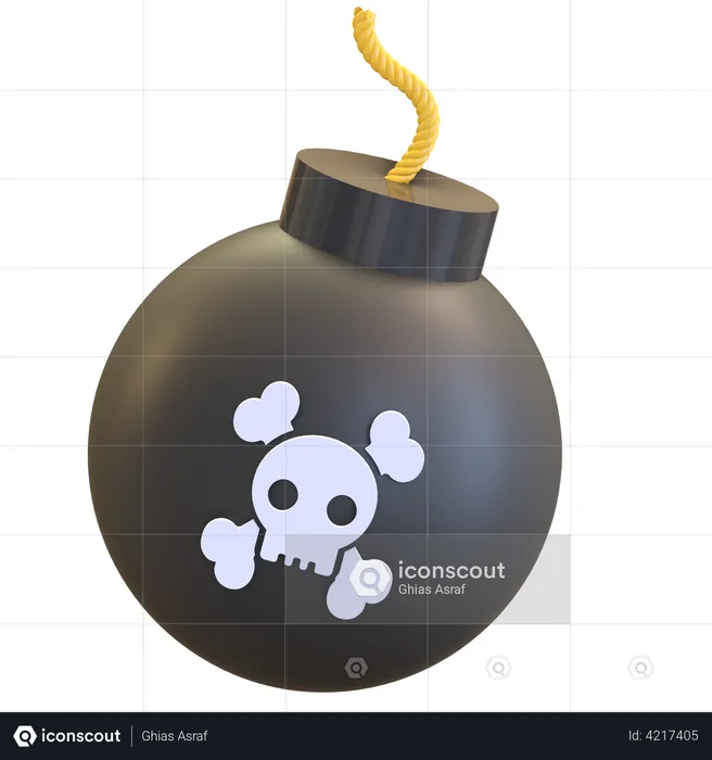 Pirates Cannon Bomb  3D Illustration