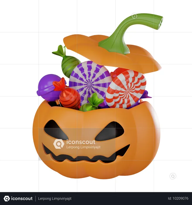 Piruleta de halloween  3D Icon