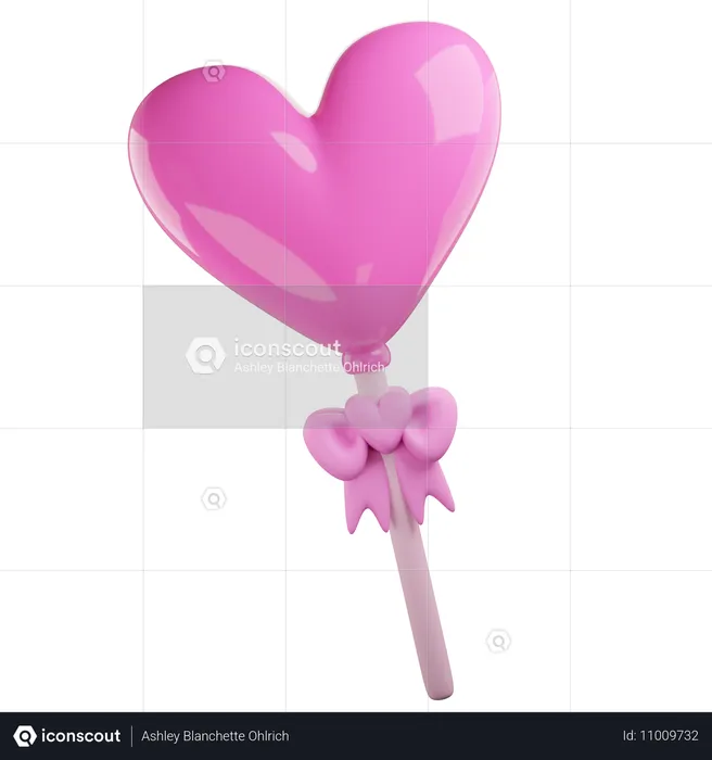 Piruleta de san valentín  3D Icon