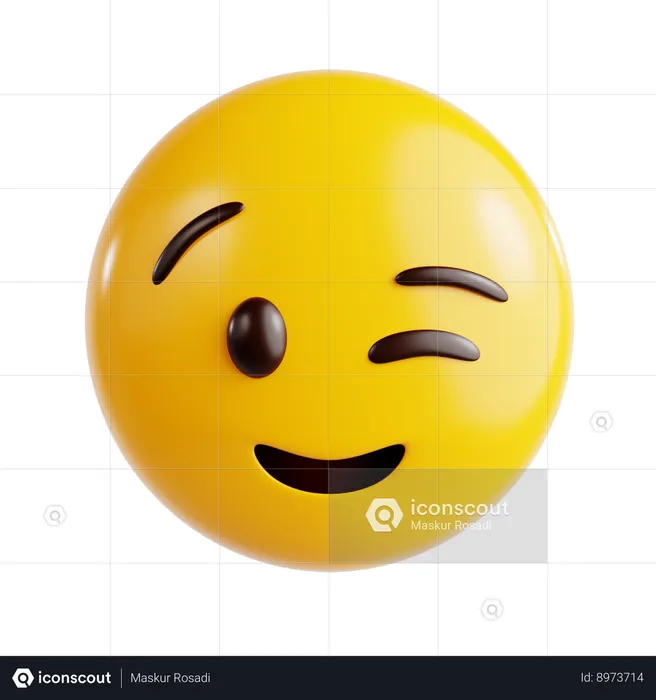 Piscando Emoji 3D Icon