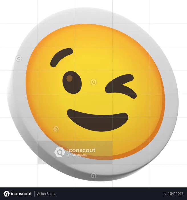 Cara piscando Emoji 3D Icon