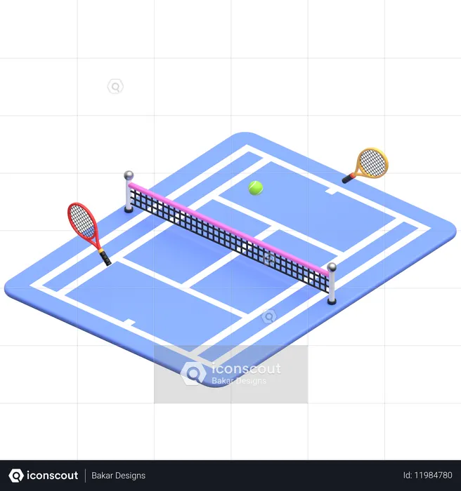 Pista de tenis  3D Icon