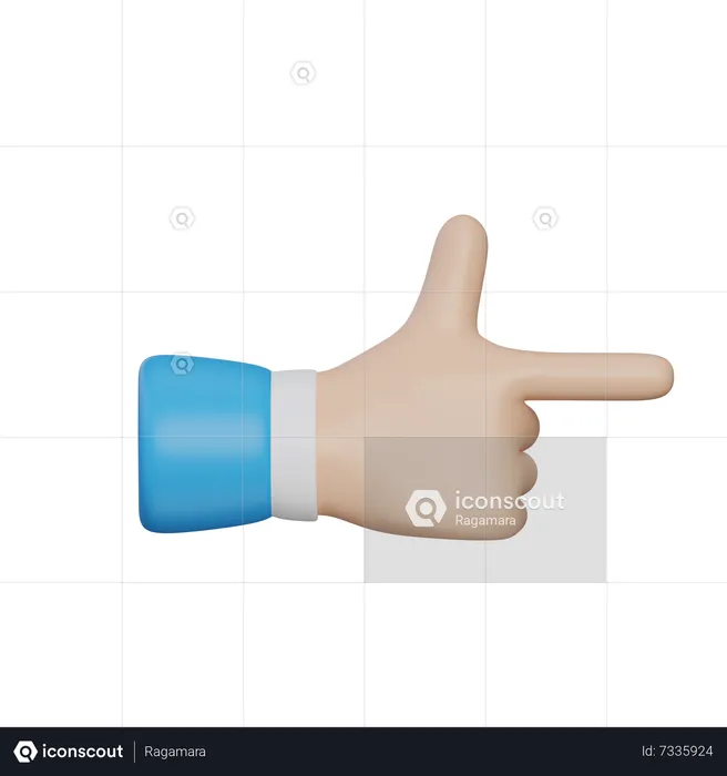 Pistol Hand Gesture  3D Icon