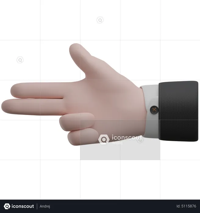 Pistol Hand Gestures  3D Icon