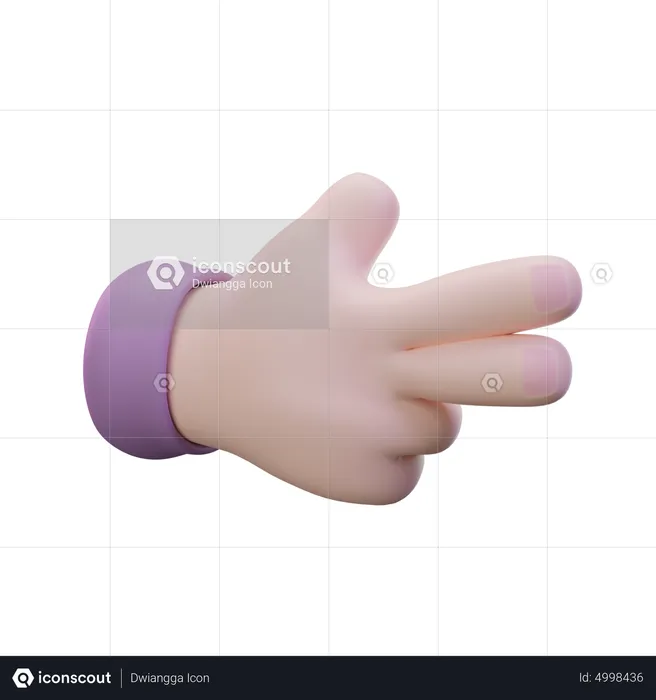 Pistol Hand Hand Gesture  3D Icon