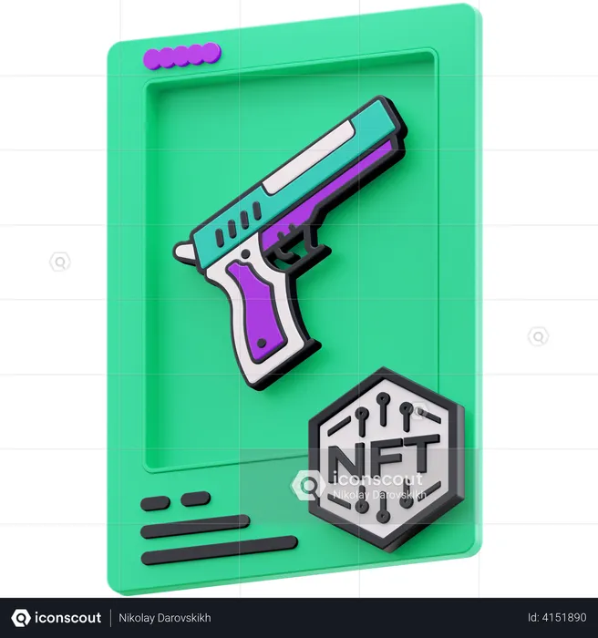 Pistol NFT  3D Illustration