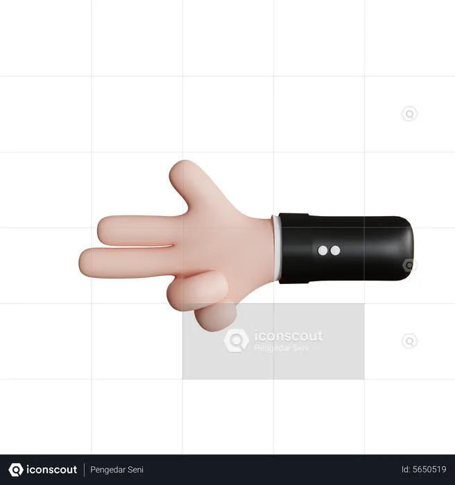 Geste de la main du pistolet  3D Icon