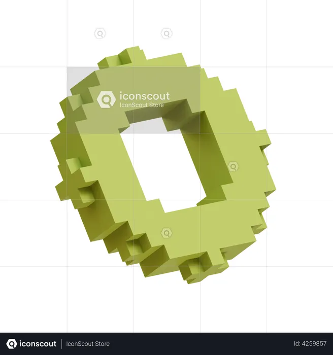 Fratura de célula de círculo de pixel  3D Icon