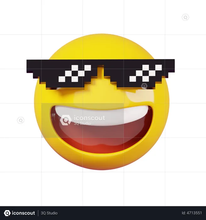 Pixelated Sunglasses Emoji Emoji 3D Emoji