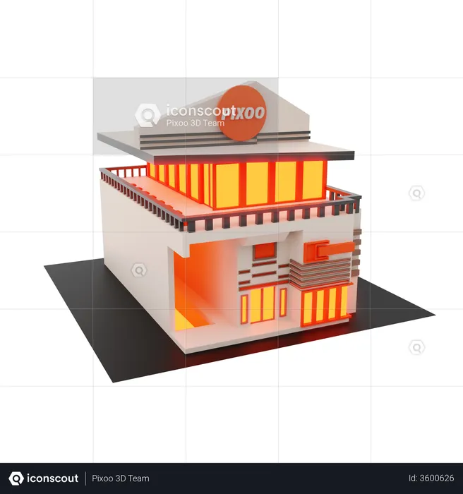 Pixoo Building  3D Illustration