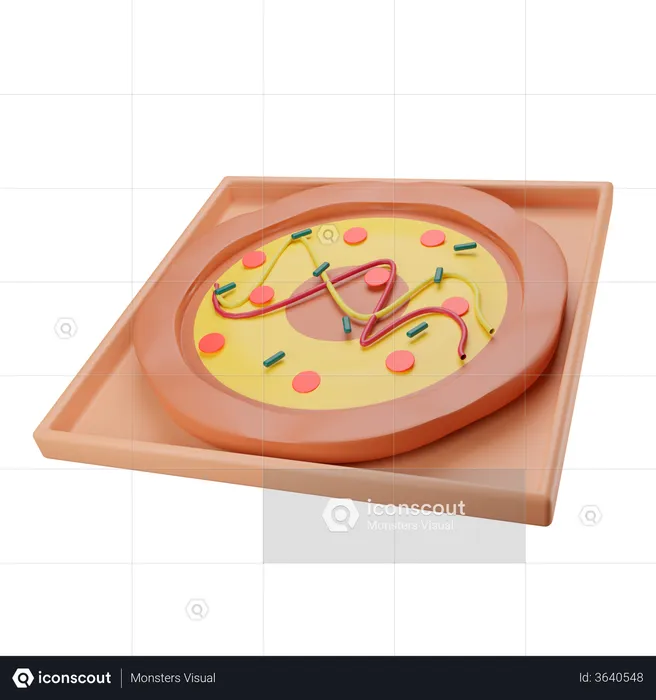 Pizza  3D Illustration